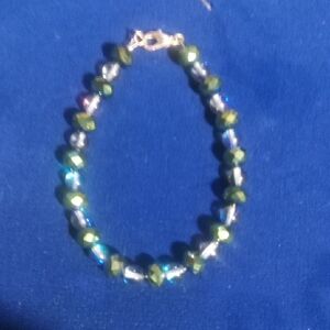 Elegant Green and Blue Beaded Bracelet